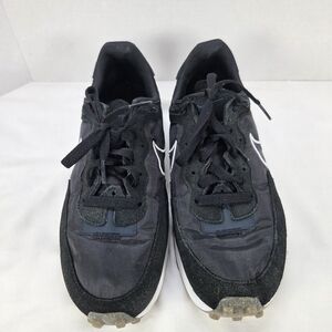 Nike Waffle One Black and White Women's Suede Sneakers Athletic Sporty